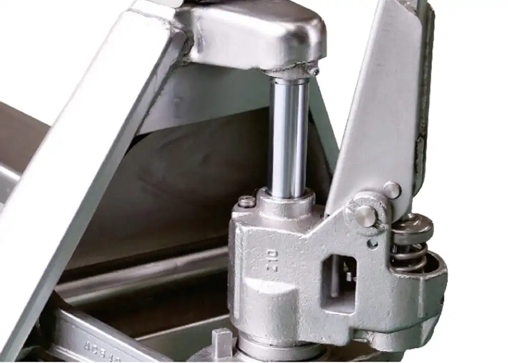 Handpalletwagen roestvrijstaal (RVS) met weegschaal - RVS pomphuis