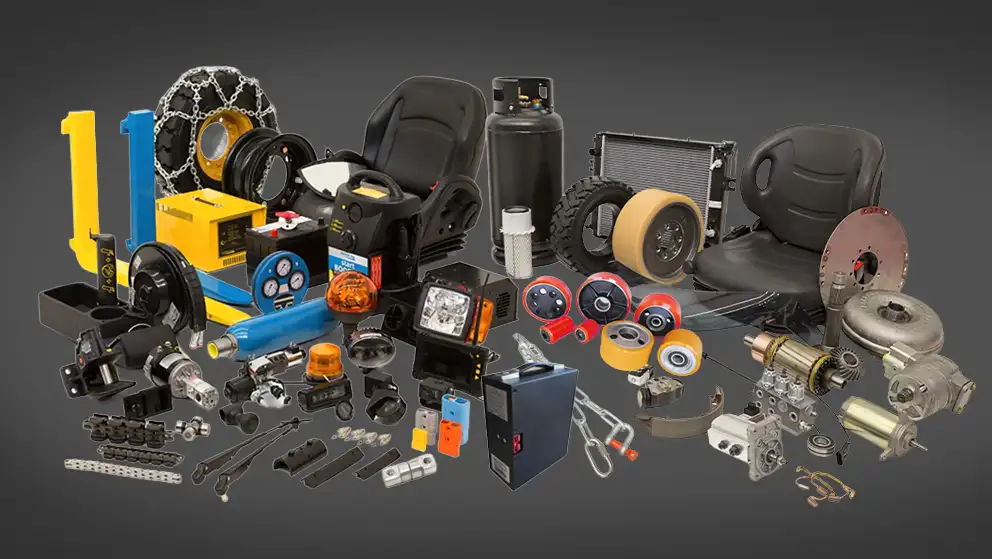 onderdelen voor palletwagens, stapelaars, heftrucks, heftafeks, kiepcontainer, elektrotrekkers, hoogwerkers en meer koop je bij Tramag
