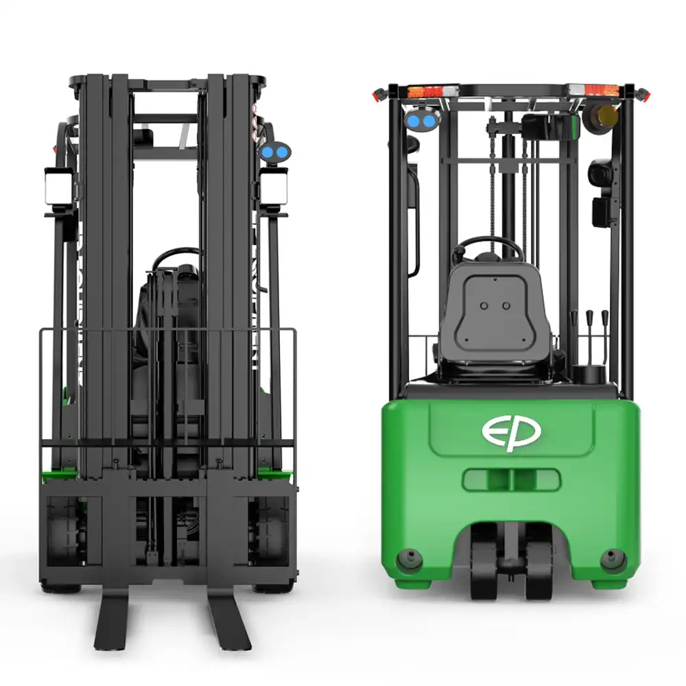 EP TCL101 compacte elektrische vorkheftruck 1000 kg - voor en achterzijde
