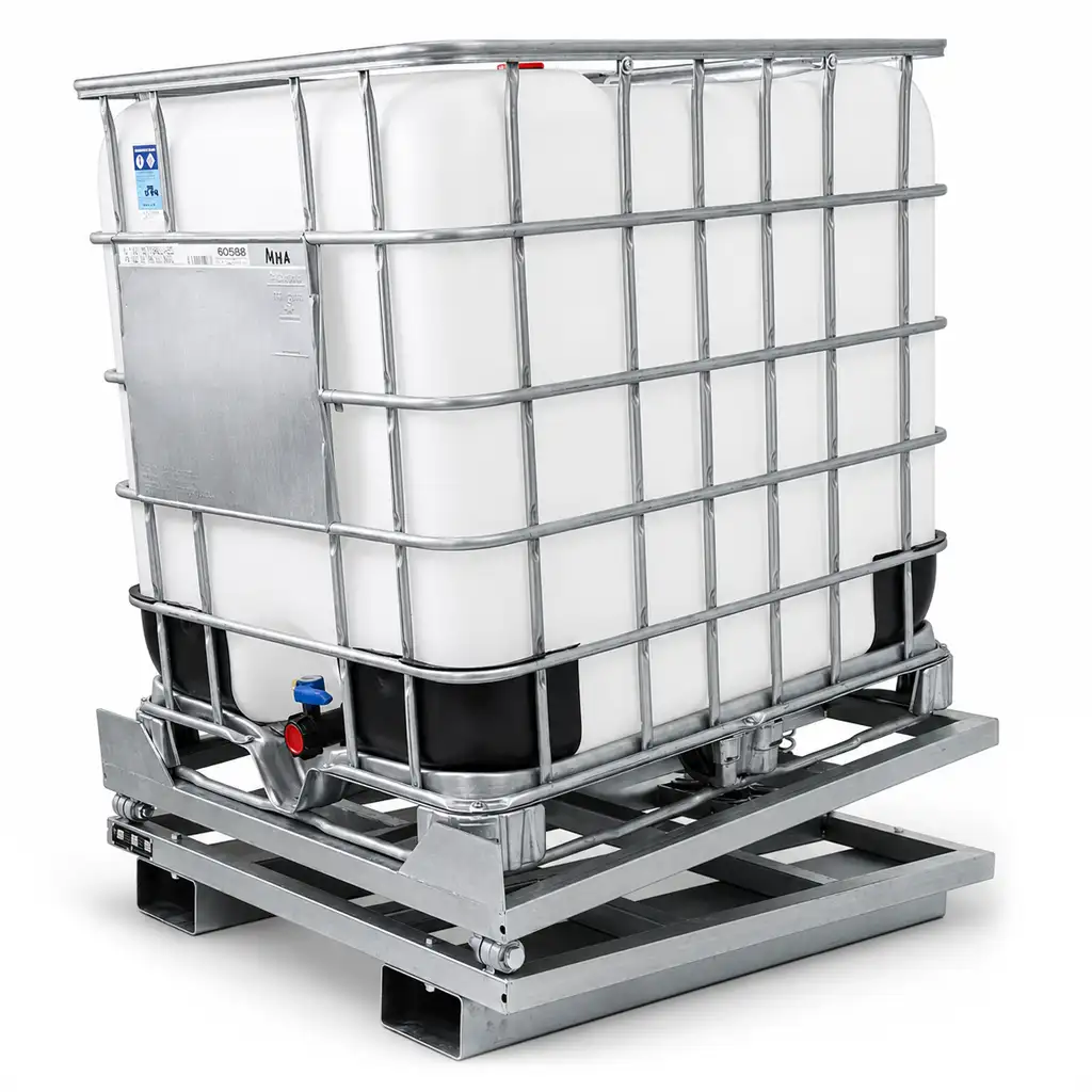Tramag TBTS IBC restvloeistof lediger met 1000 liter IBC container